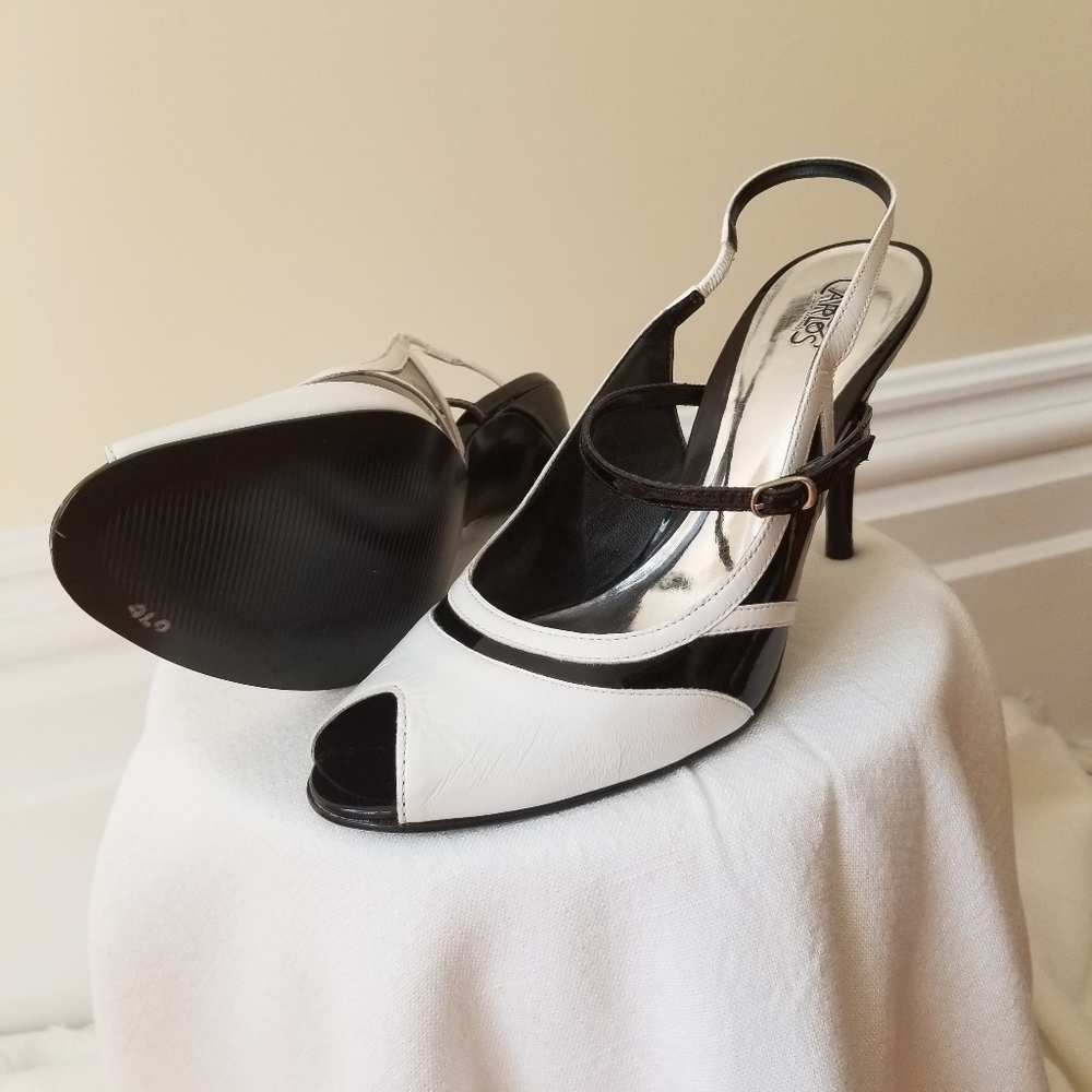 Carlos Santana Black and White Dress Shoes